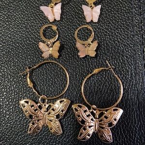 Butterfly dangle earrings